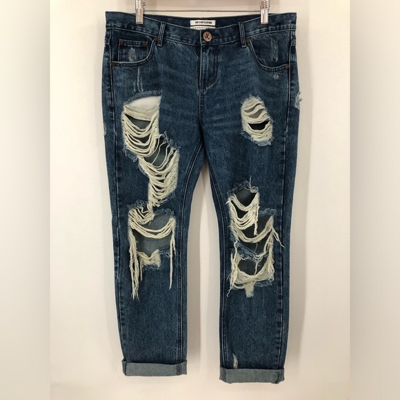One Teaspoon 29x29 Awesome Baggies Destroyed Distressed Ripped 0640 Jeans blue - Picture 2 of 12